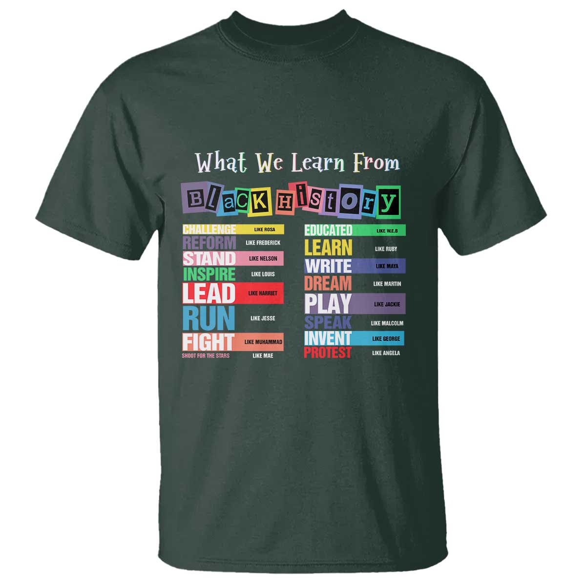 What We Learn From Black History T Shirt African American Pride