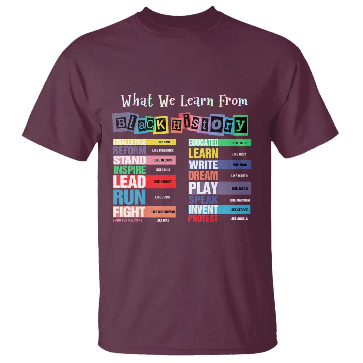 What We Learn From Black History T Shirt African American Pride