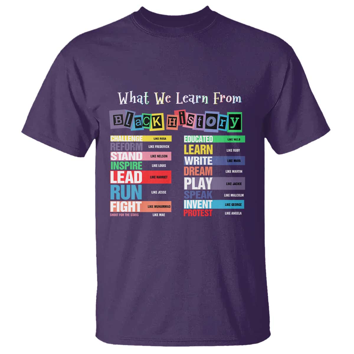 What We Learn From Black History T Shirt African American Pride