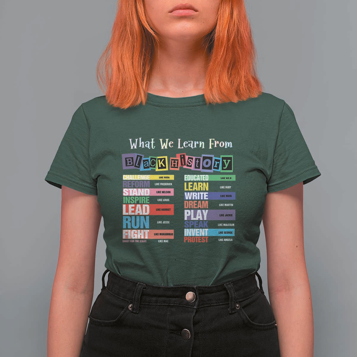 What We Learn From Black History T Shirt For Women African American Pride