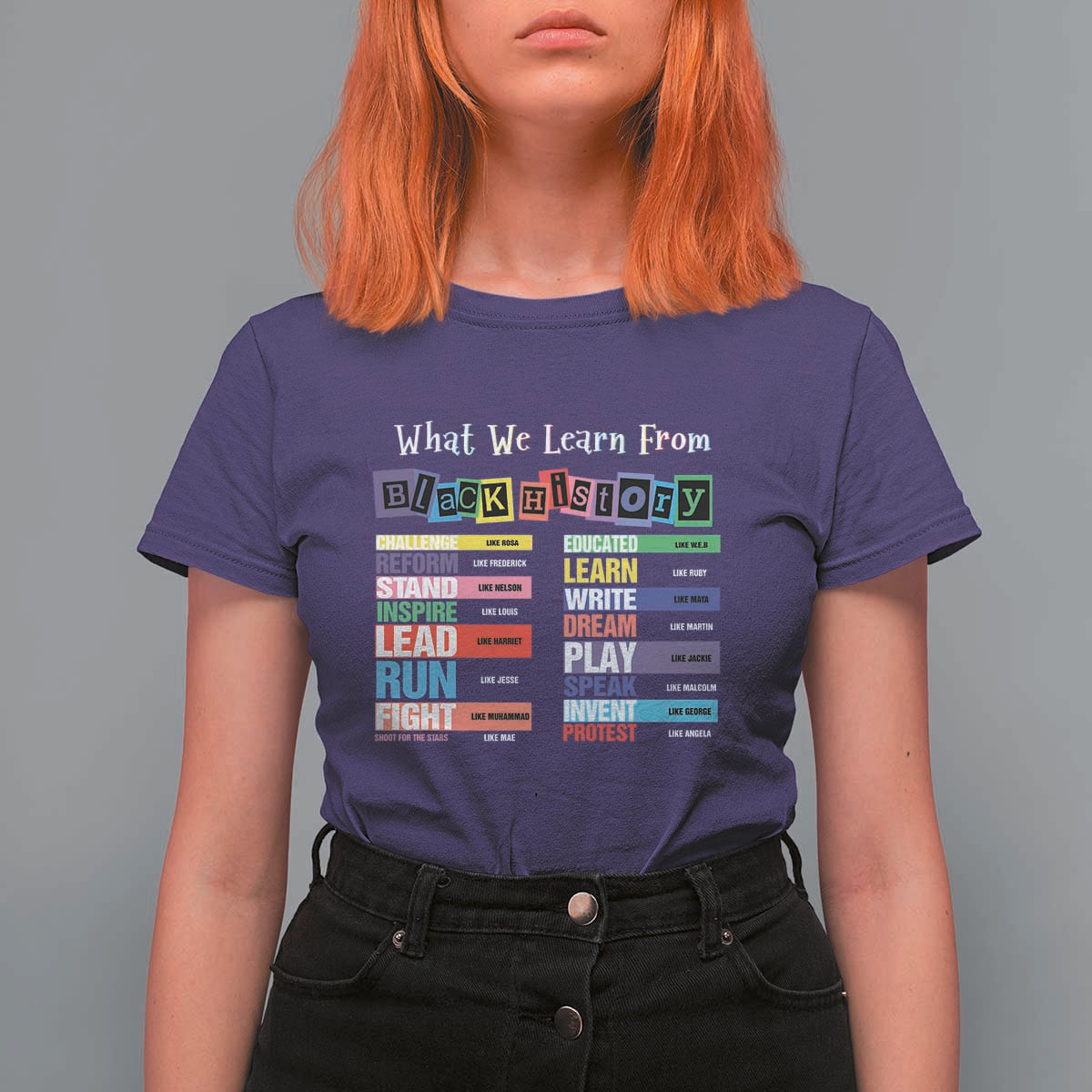 What We Learn From Black History T Shirt For Women African American Pride