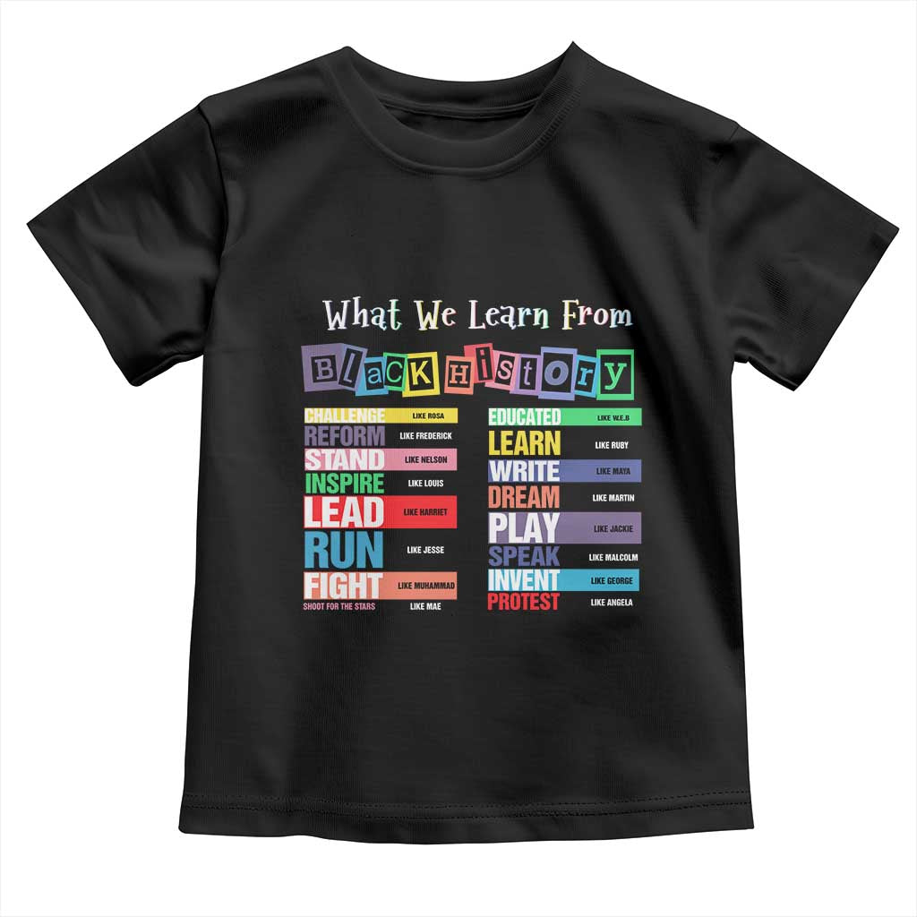 What We Learn From Black History Toddler T Shirt African American Pride