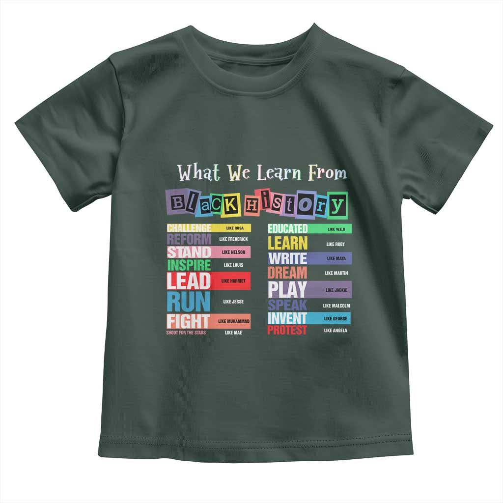 What We Learn From Black History Toddler T Shirt African American Pride