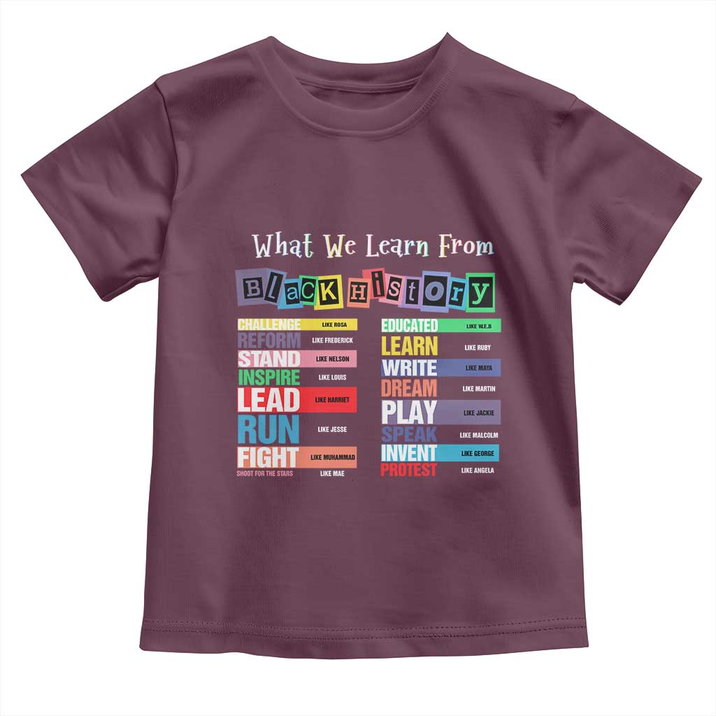 What We Learn From Black History Toddler T Shirt African American Pride