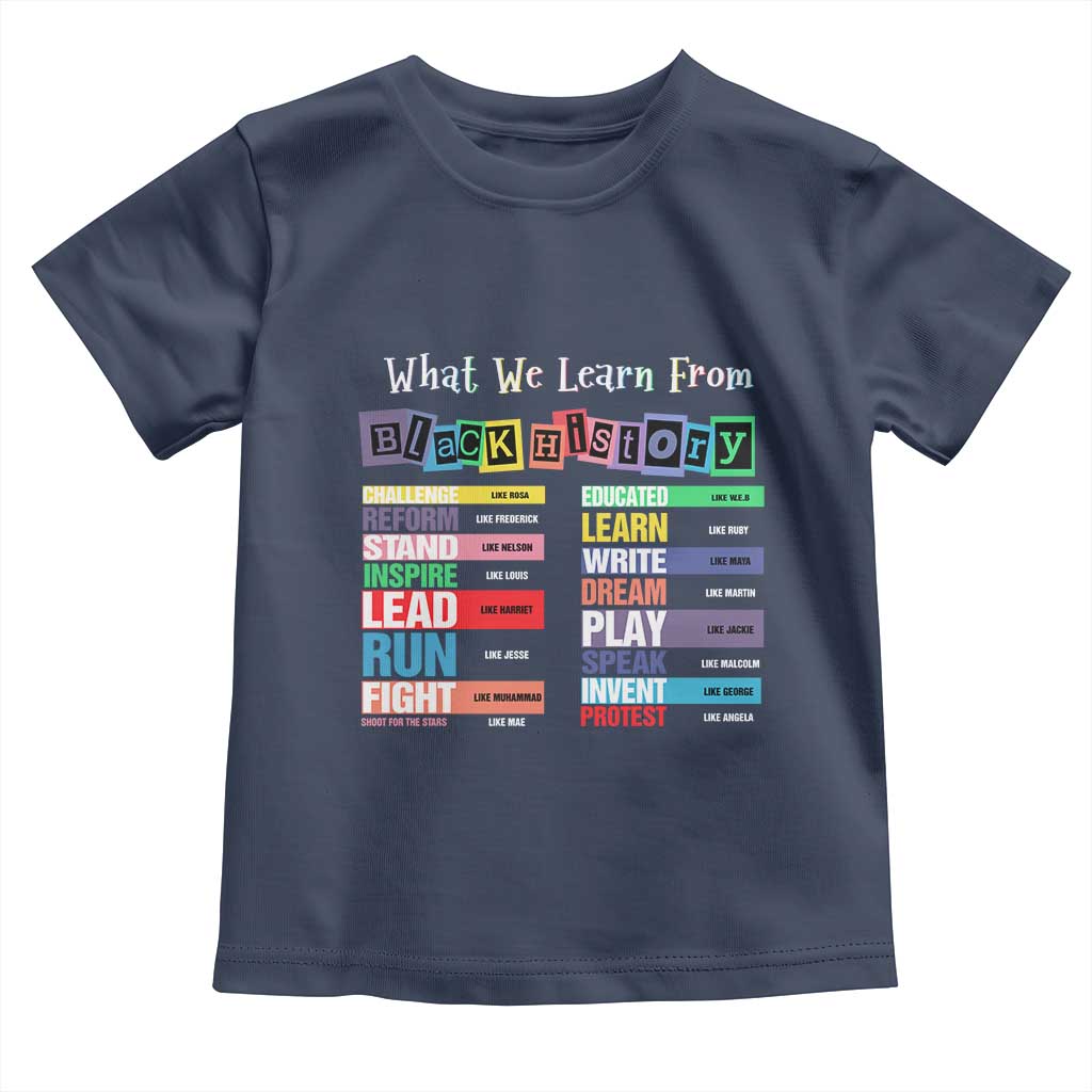What We Learn From Black History Toddler T Shirt African American Pride