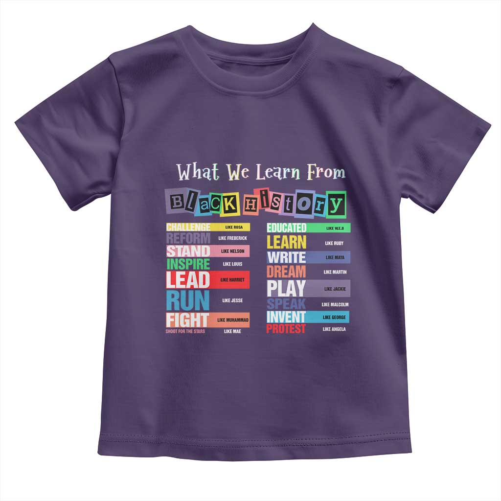 What We Learn From Black History Toddler T Shirt African American Pride
