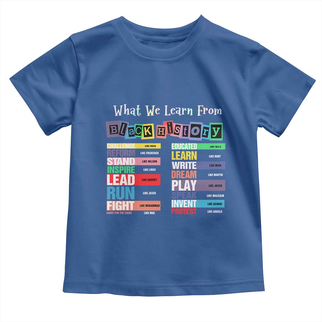 What We Learn From Black History Toddler T Shirt African American Pride