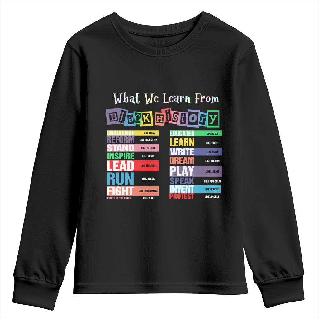 What We Learn From Black History Youth Sweatshirt African American Pride