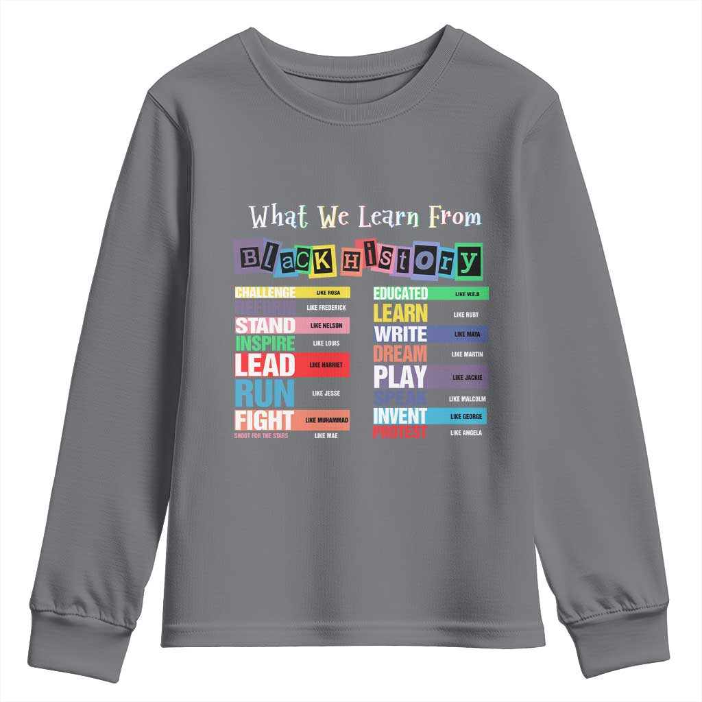 What We Learn From Black History Youth Sweatshirt African American Pride