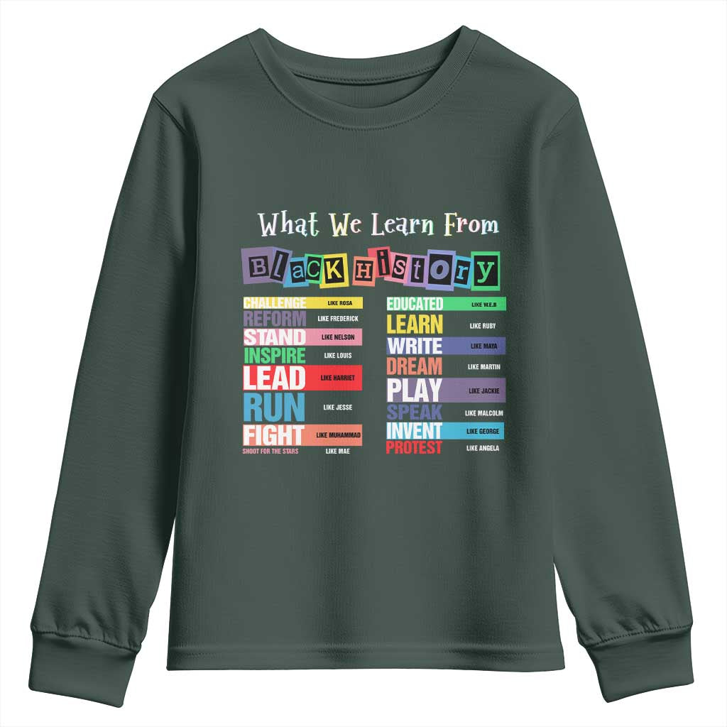 What We Learn From Black History Youth Sweatshirt African American Pride