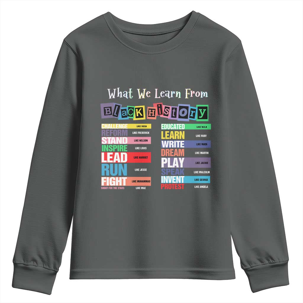What We Learn From Black History Youth Sweatshirt African American Pride