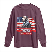 MLK Day The Time Is Always Right To Do What Is Right Long Sleeve Shirt Martin Luther King American Flag Black History Month