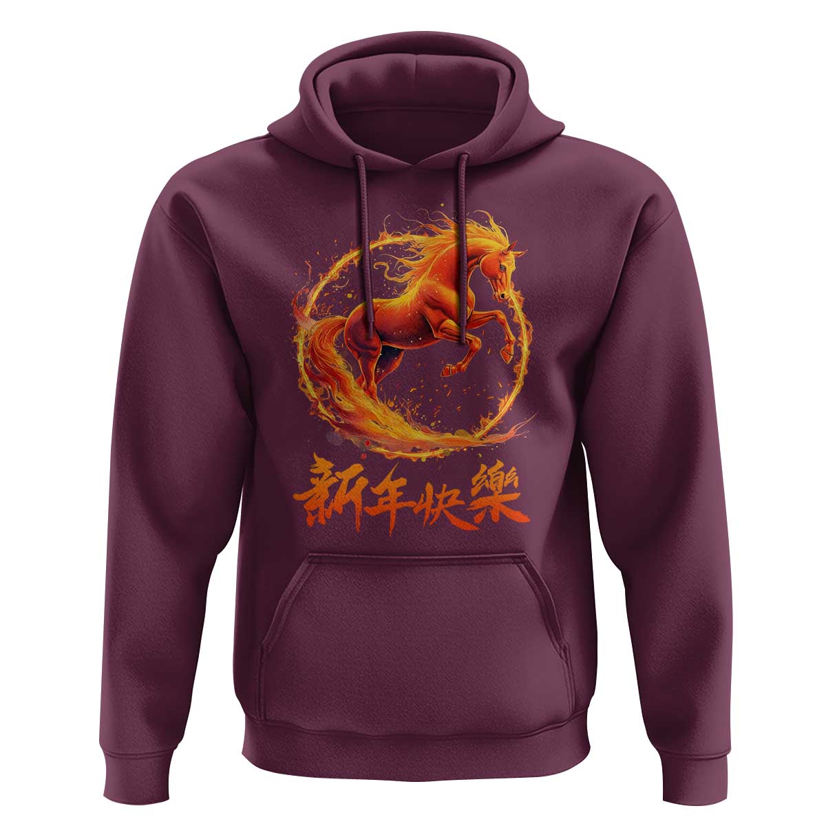 Year of The Fire Horse 2026 Hoodie Chinese Zodiac Lunar New Year - Wonder Print Shop