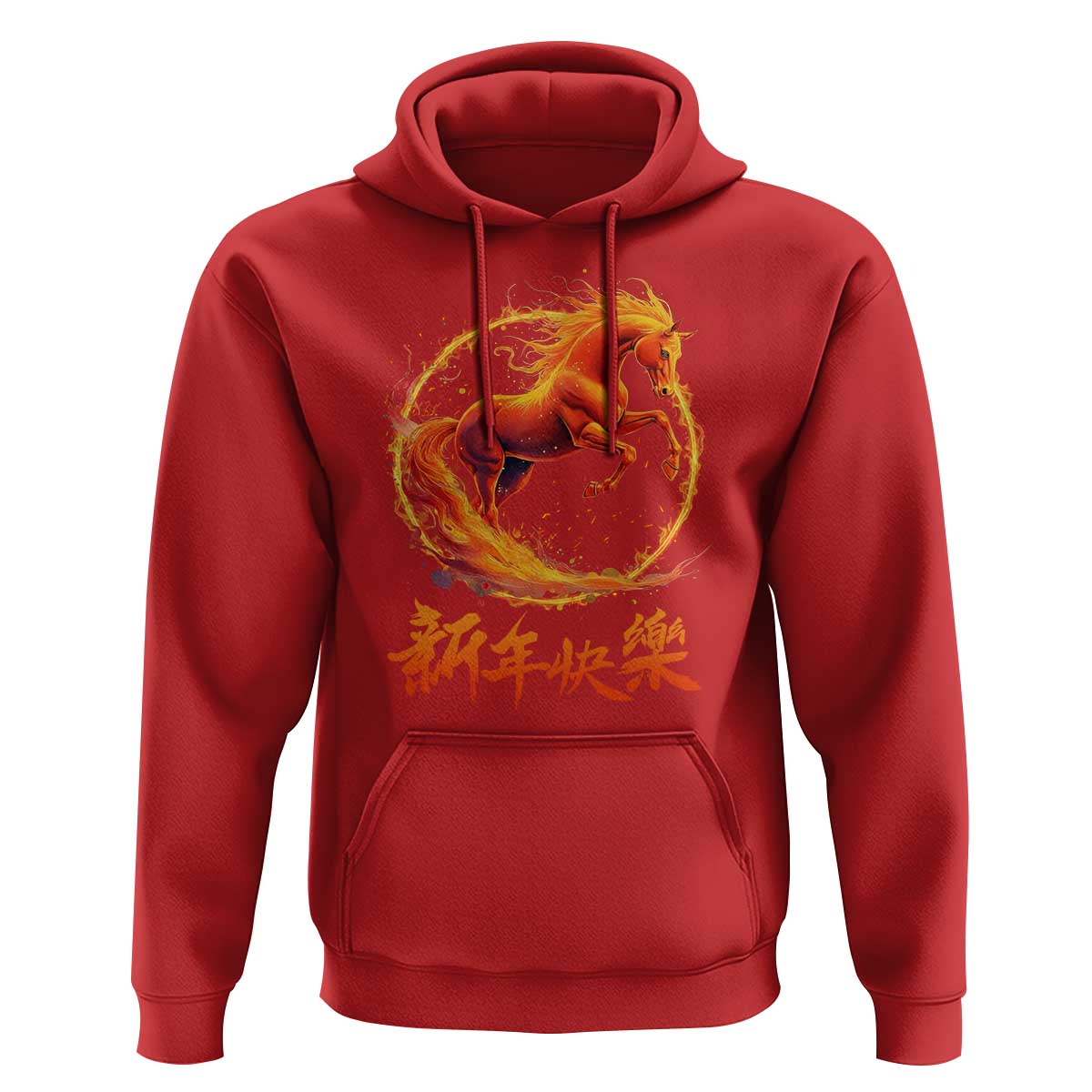 Year of The Fire Horse 2026 Hoodie Chinese Zodiac Lunar New Year - Wonder Print Shop