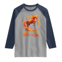 Year of The Fire Horse 2026 Raglan Shirt Chinese Zodiac Lunar New Year - Wonder Print Shop