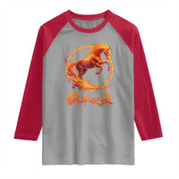 Year of The Fire Horse 2026 Raglan Shirt Chinese Zodiac Lunar New Year - Wonder Print Shop
