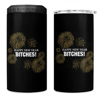 Funny Happy New Year Bitches 4 in 1 Can Cooler Tumbler NYE Party Fireworks - Wonder Print Shop