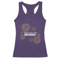 Funny Happy New Year Bitches Racerback Tank Top NYE Party Fireworks - Wonder Print Shop