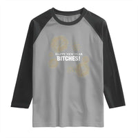 Funny Happy New Year Bitches Raglan Shirt NYE Party Fireworks - Wonder Print Shop