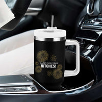 Funny Happy New Year Bitches Tumbler With Handle NYE Party Fireworks - Wonder Print Shop