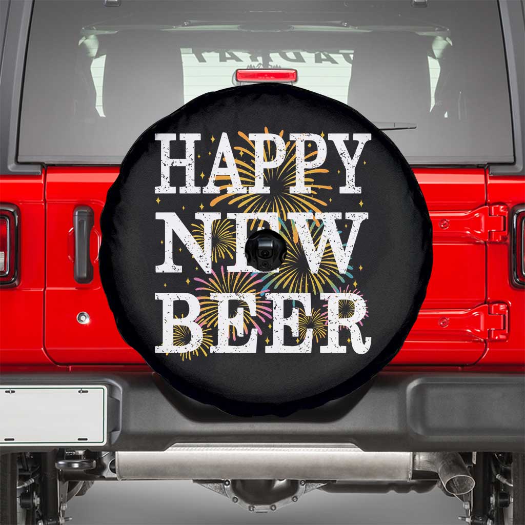 Funny Happy New Beer New Year Spare Tire Cover NYE Party Beer Lover Firework - Wonder Print Shop
