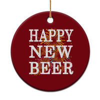 Funny Happy New Beer New Year Ceramic Ornament NYE Party Beer Lover Firework - Wonder Print Shop