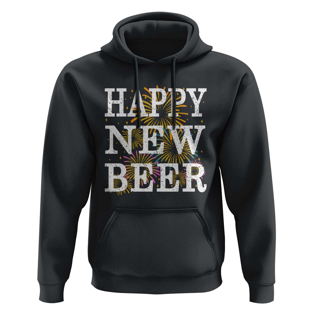 Funny Happy New Beer New Year Hoodie NYE Party Beer Lover Firework - Wonder Print Shop