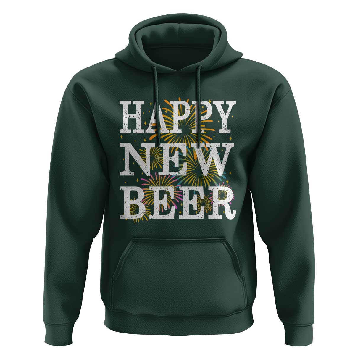 Funny Happy New Beer New Year Hoodie NYE Party Beer Lover Firework - Wonder Print Shop