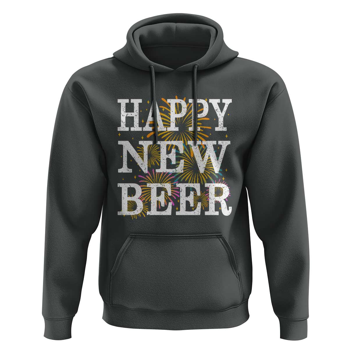 Funny Happy New Beer New Year Hoodie NYE Party Beer Lover Firework - Wonder Print Shop