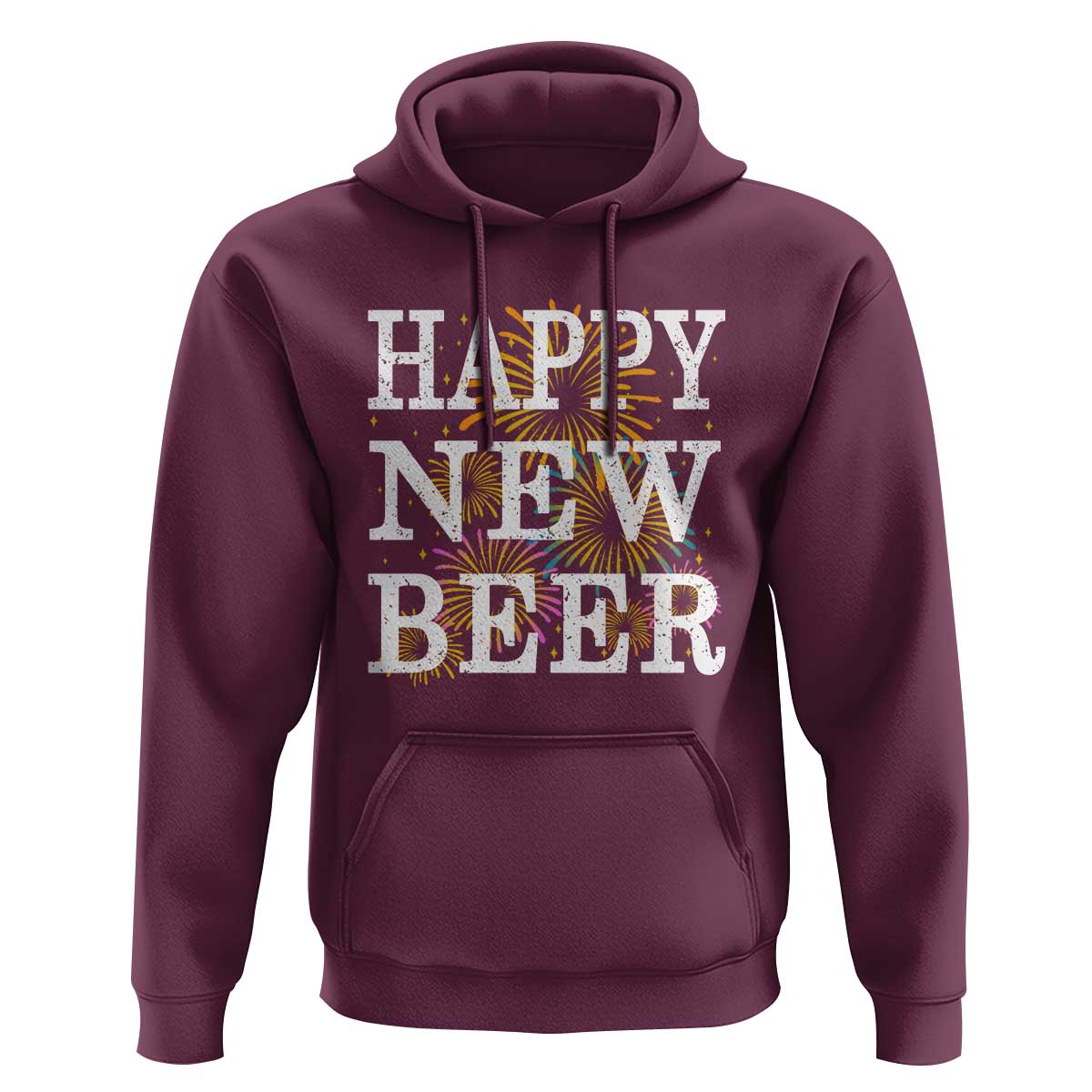 Funny Happy New Beer New Year Hoodie NYE Party Beer Lover Firework - Wonder Print Shop
