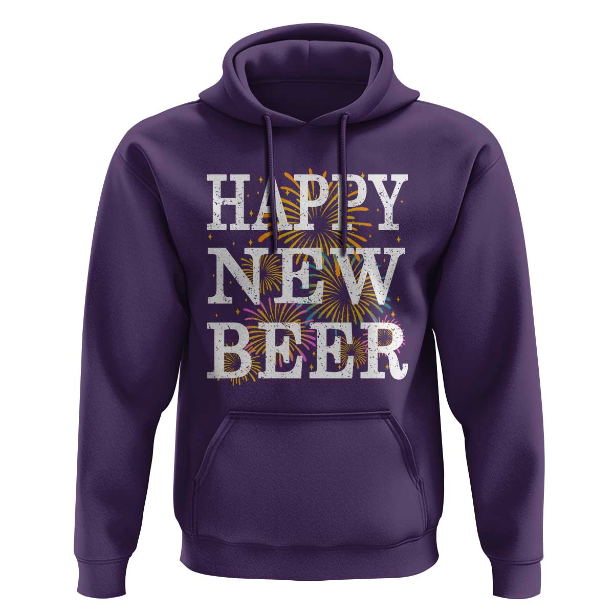 Funny Happy New Beer New Year Hoodie NYE Party Beer Lover Firework - Wonder Print Shop