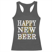 Funny Happy New Beer New Year Racerback Tank Top NYE Party Beer Lover Firework - Wonder Print Shop