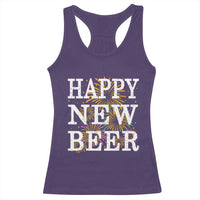 Funny Happy New Beer New Year Racerback Tank Top NYE Party Beer Lover Firework - Wonder Print Shop