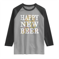 Funny Happy New Beer New Year Raglan Shirt NYE Party Beer Lover Firework - Wonder Print Shop