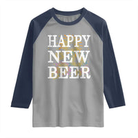 Funny Happy New Beer New Year Raglan Shirt NYE Party Beer Lover Firework - Wonder Print Shop