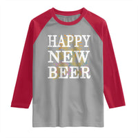 Funny Happy New Beer New Year Raglan Shirt NYE Party Beer Lover Firework - Wonder Print Shop