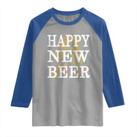 Funny Happy New Beer New Year Raglan Shirt NYE Party Beer Lover Firework - Wonder Print Shop