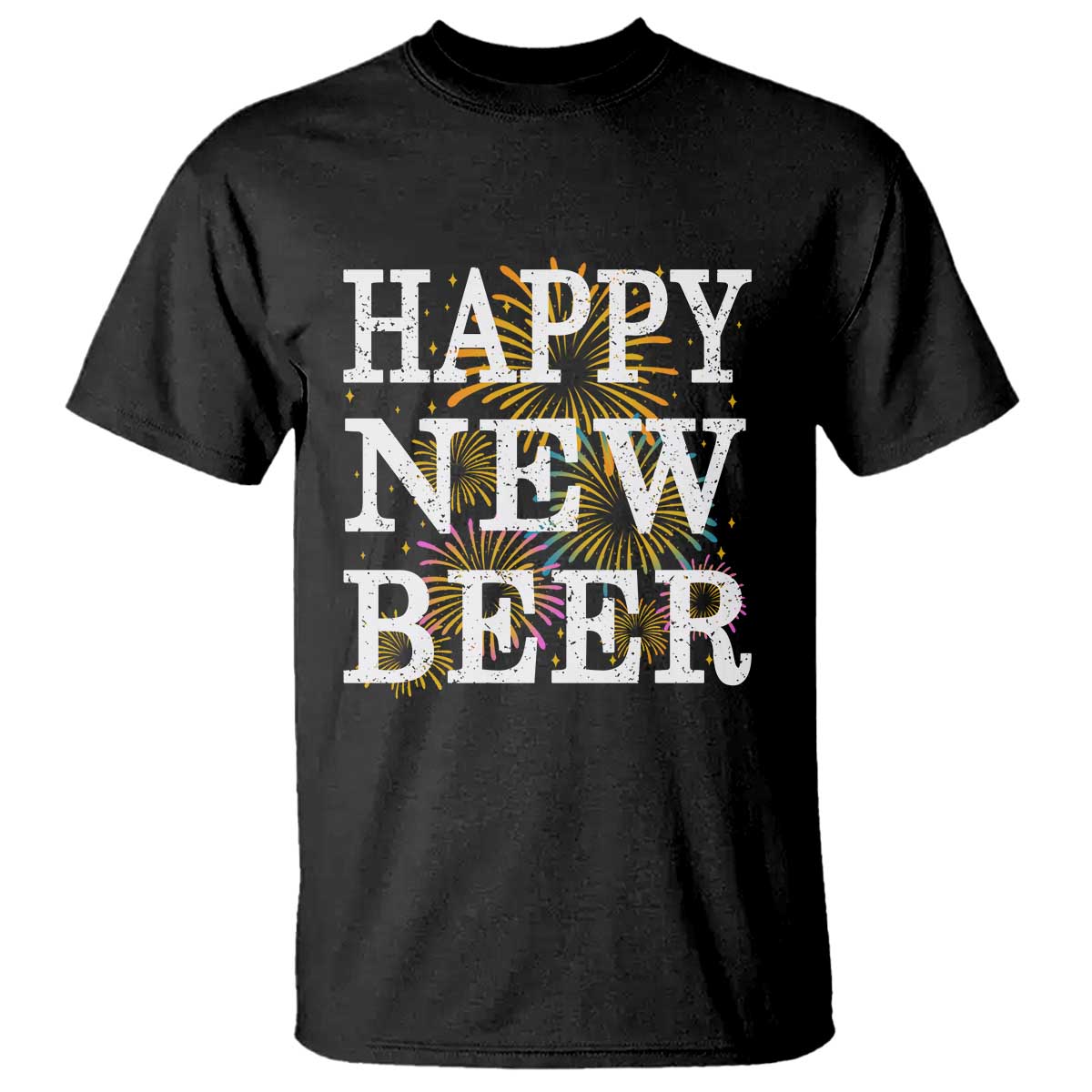 Funny Happy New Beer New Year T Shirt NYE Party Beer Lover Firework - Wonder Print Shop