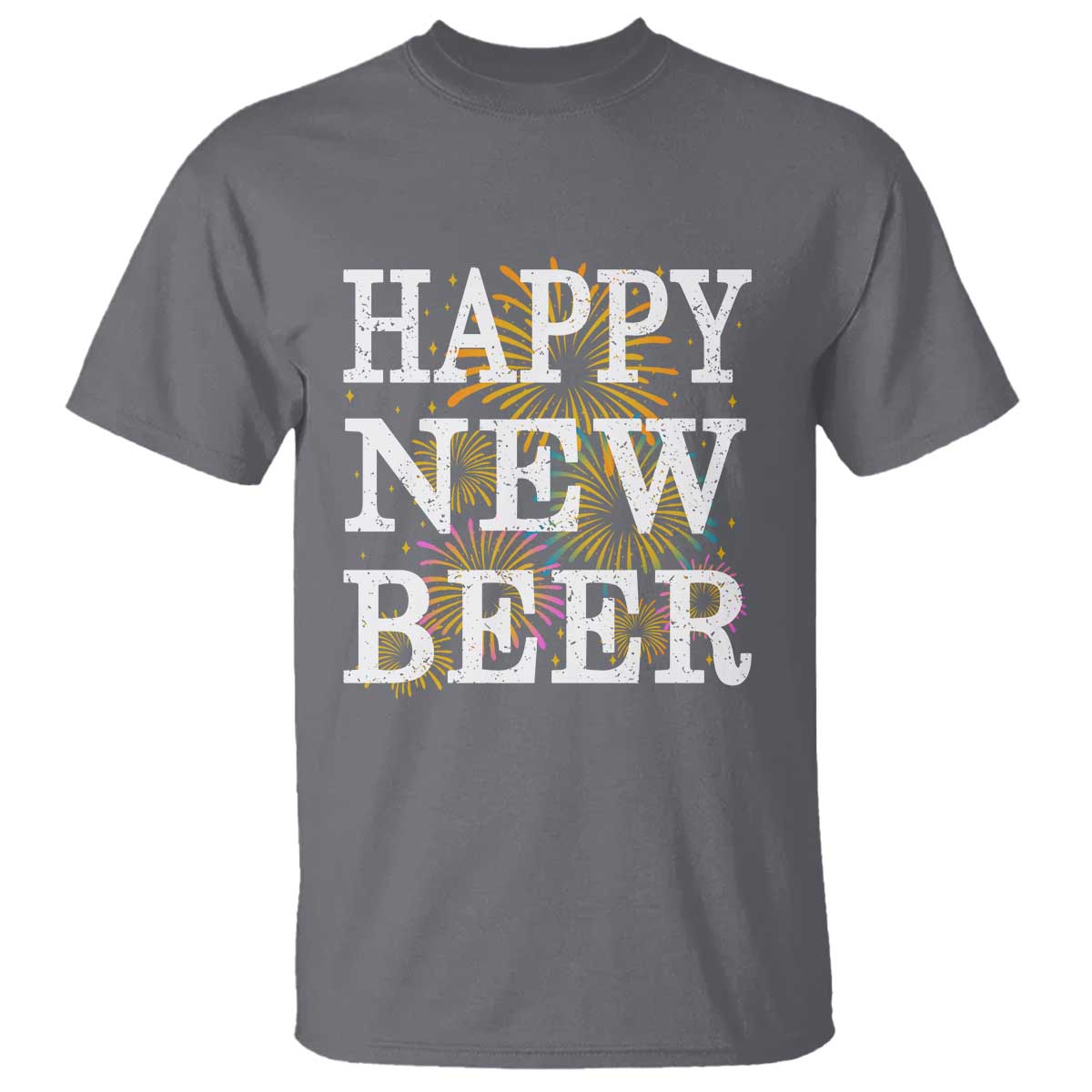 Funny Happy New Beer New Year T Shirt NYE Party Beer Lover Firework - Wonder Print Shop