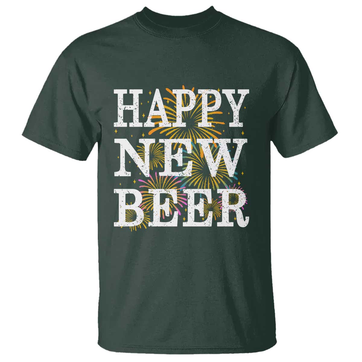 Funny Happy New Beer New Year T Shirt NYE Party Beer Lover Firework - Wonder Print Shop