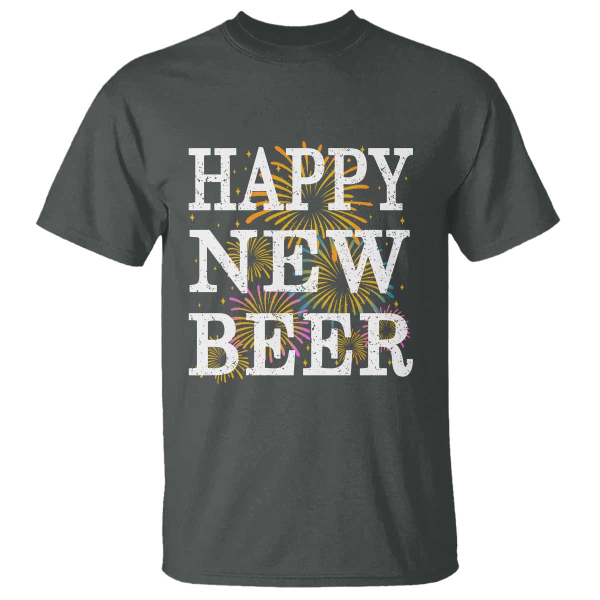 Funny Happy New Beer New Year T Shirt NYE Party Beer Lover Firework - Wonder Print Shop
