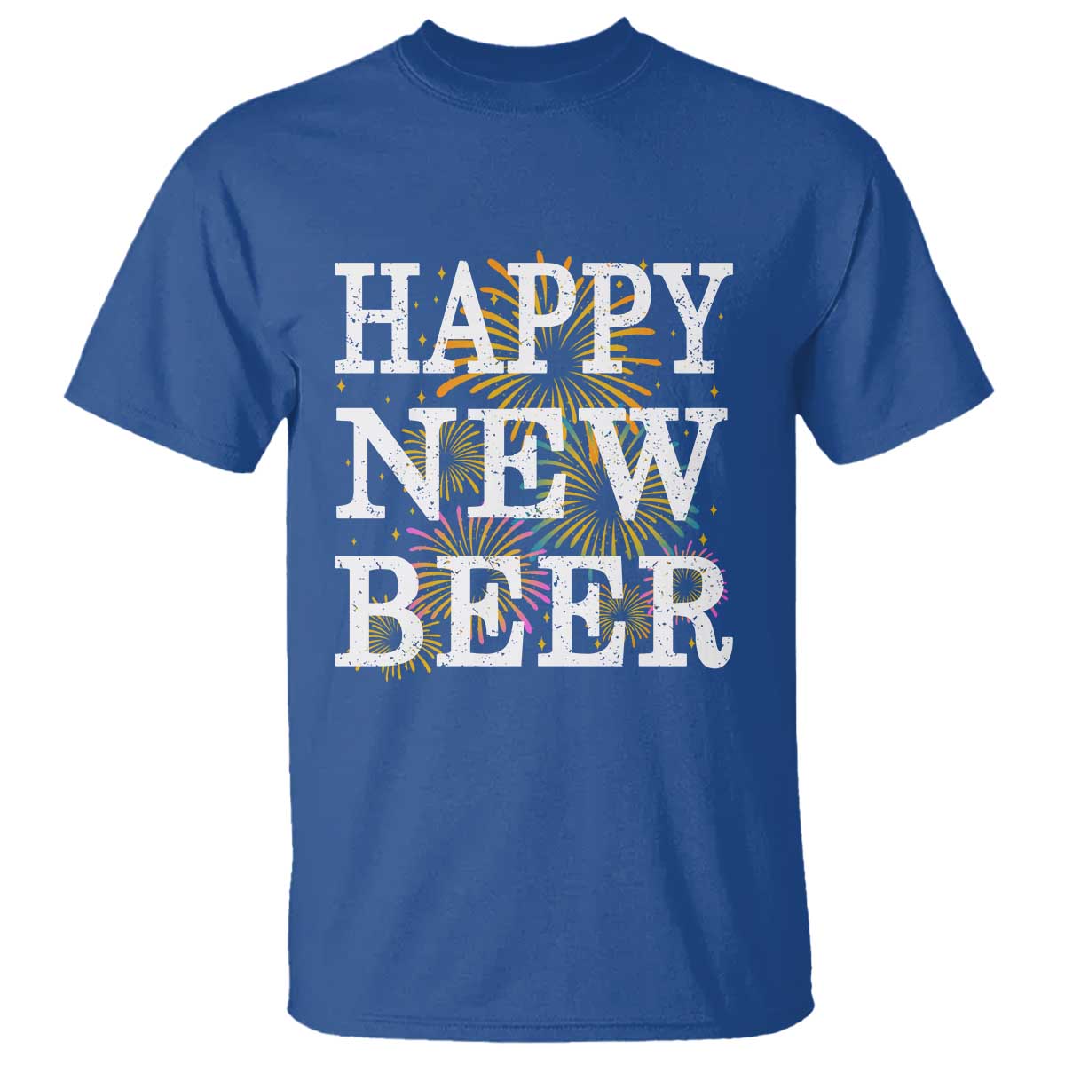 Funny Happy New Beer New Year T Shirt NYE Party Beer Lover Firework - Wonder Print Shop