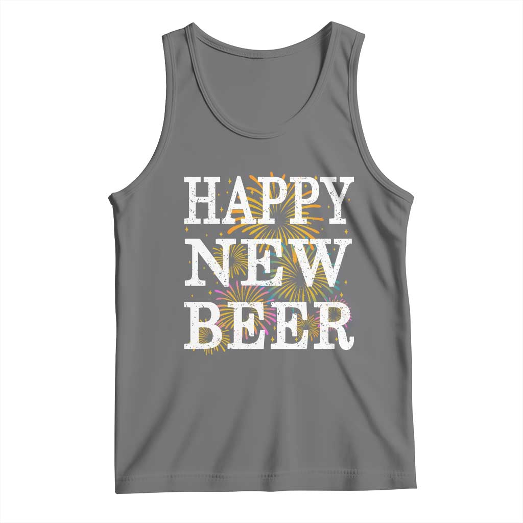 Funny Happy New Beer New Year Tank Top NYE Party Beer Lover Firework - Wonder Print Shop
