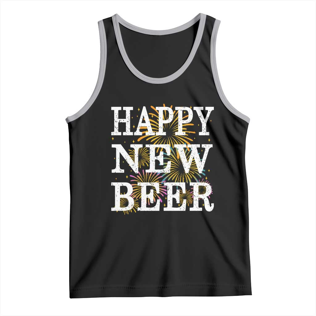 Funny Happy New Beer New Year Tank Top NYE Party Beer Lover Firework - Wonder Print Shop