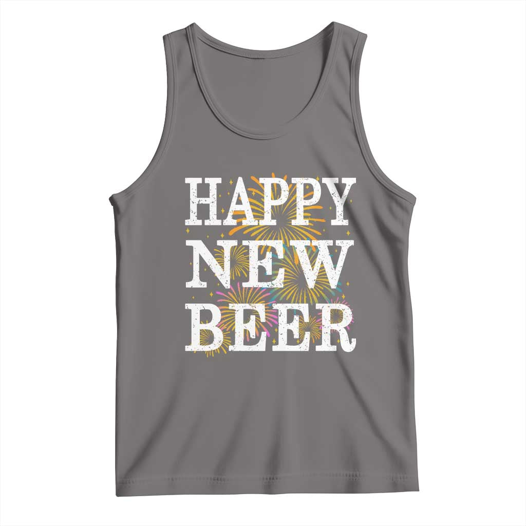 Funny Happy New Beer New Year Tank Top NYE Party Beer Lover Firework - Wonder Print Shop