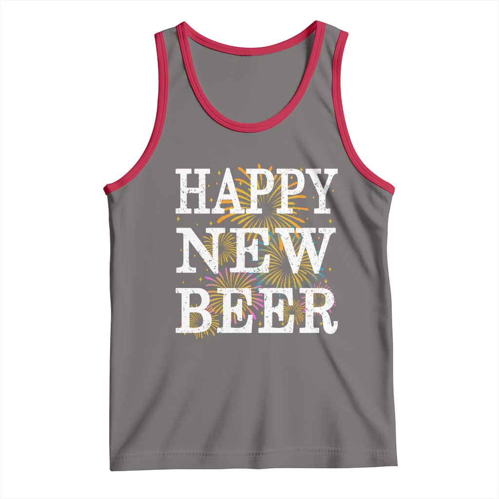 Funny Happy New Beer New Year Tank Top NYE Party Beer Lover Firework - Wonder Print Shop