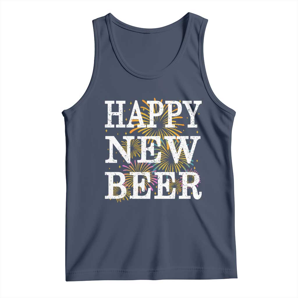 Funny Happy New Beer New Year Tank Top NYE Party Beer Lover Firework - Wonder Print Shop