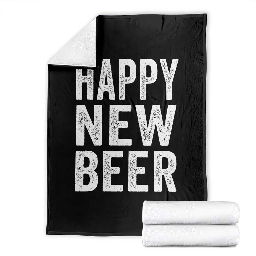 Funny Happy New Beers New Year Throw Blanket NYE Party Beer Lover - Wonder Print Shop