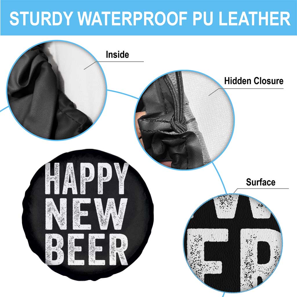 Funny Happy New Beers New Year Spare Tire Cover NYE Party Beer Lover - Wonder Print Shop