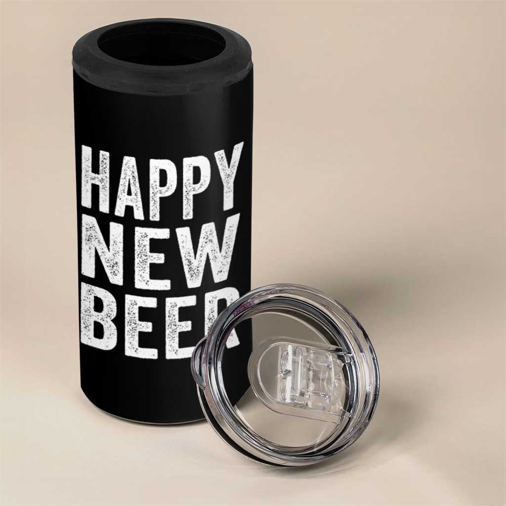 Funny Happy New Beers New Year 4 in 1 Can Cooler Tumbler NYE Party Beer Lover - Wonder Print Shop